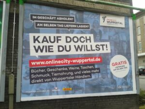 Im November 2017 – nach 3 Jahren organischen Wachstums – schaltete die „Online City Wuppertal“ erstmals Werbung im Lokalradio und startete eine Plakatkampagne (Foto: Mike Neeb)